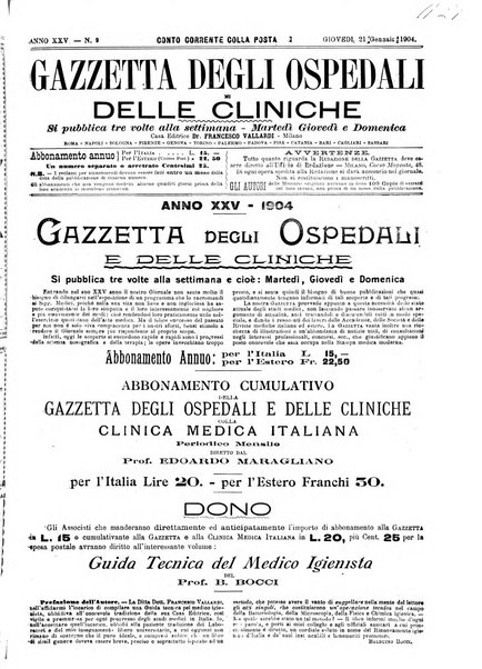 Gazzetta degli ospedali e delle cliniche