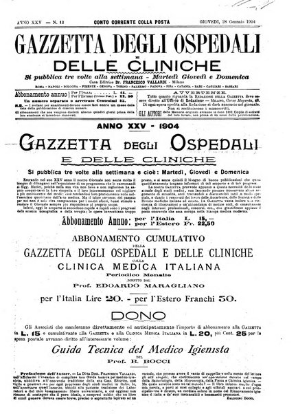 Gazzetta degli ospedali e delle cliniche