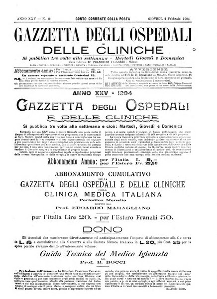 Gazzetta degli ospedali e delle cliniche