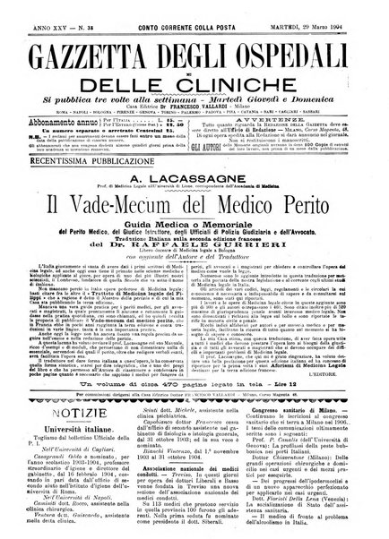 Gazzetta degli ospedali e delle cliniche