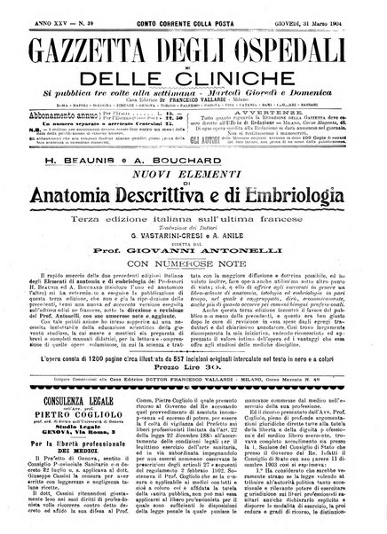 Gazzetta degli ospedali e delle cliniche