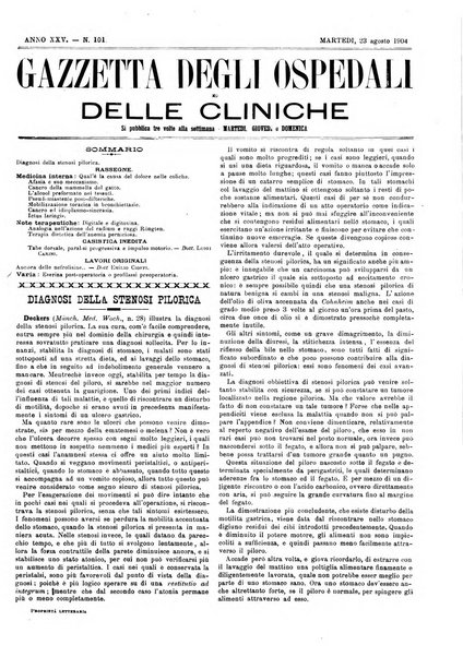 Gazzetta degli ospedali e delle cliniche