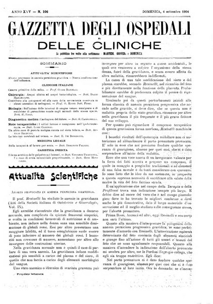 Gazzetta degli ospedali e delle cliniche