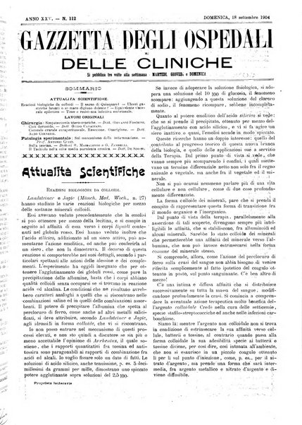 Gazzetta degli ospedali e delle cliniche