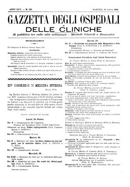 Gazzetta degli ospedali e delle cliniche