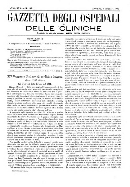 Gazzetta degli ospedali e delle cliniche