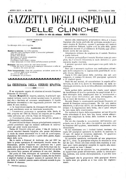 Gazzetta degli ospedali e delle cliniche