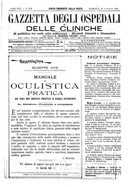 Gazzetta degli ospedali e delle cliniche