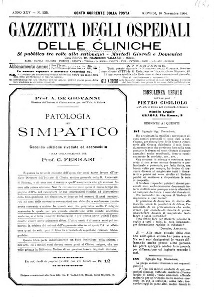 Gazzetta degli ospedali e delle cliniche