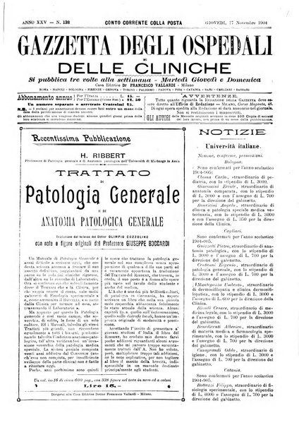 Gazzetta degli ospedali e delle cliniche