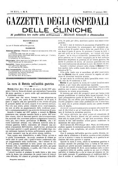 Gazzetta degli ospedali e delle cliniche