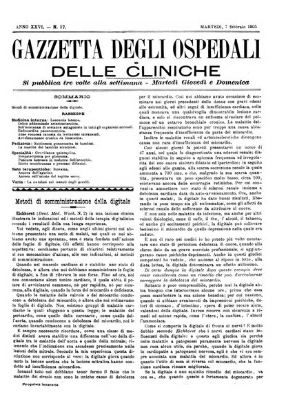 Gazzetta degli ospedali e delle cliniche