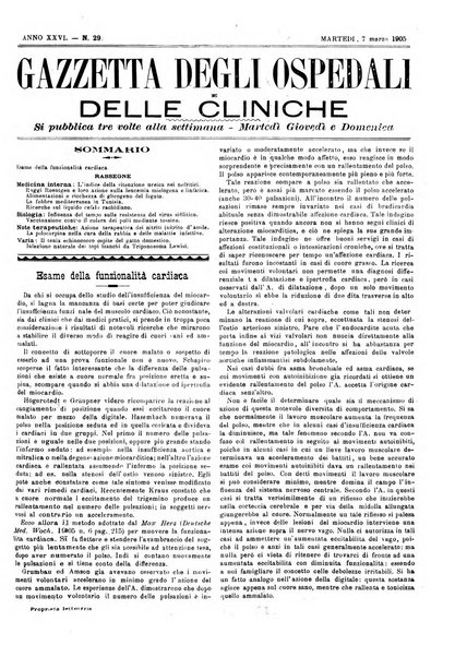 Gazzetta degli ospedali e delle cliniche