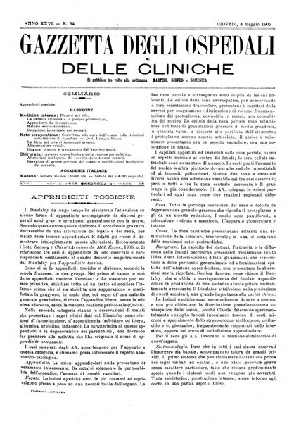 Gazzetta degli ospedali e delle cliniche