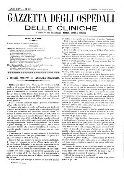 Gazzetta degli ospedali e delle cliniche