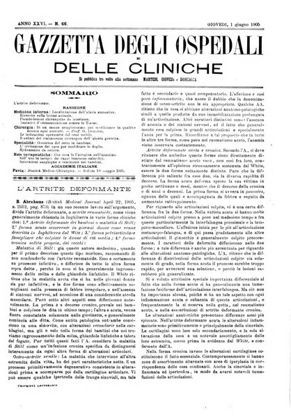 Gazzetta degli ospedali e delle cliniche