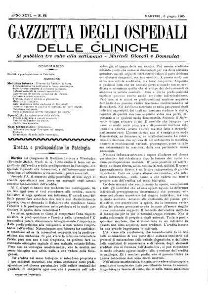 Gazzetta degli ospedali e delle cliniche