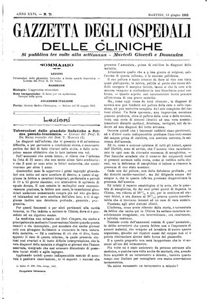 Gazzetta degli ospedali e delle cliniche