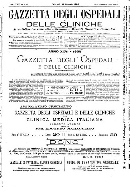 Gazzetta degli ospedali e delle cliniche