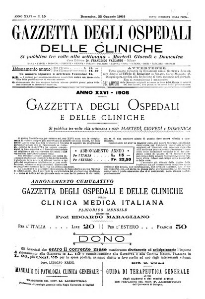 Gazzetta degli ospedali e delle cliniche