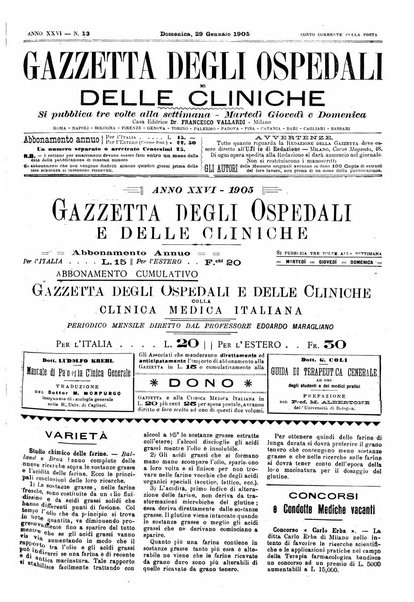 Gazzetta degli ospedali e delle cliniche