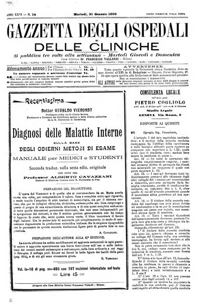 Gazzetta degli ospedali e delle cliniche