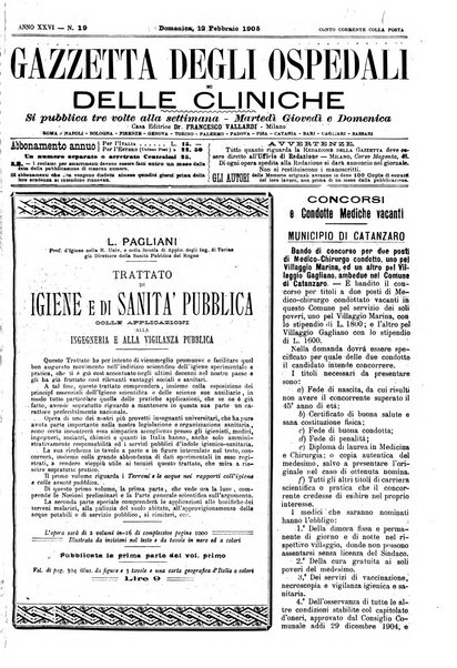 Gazzetta degli ospedali e delle cliniche