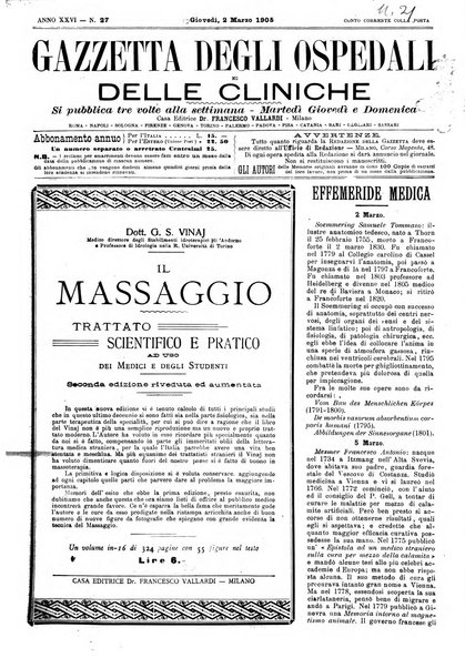 Gazzetta degli ospedali e delle cliniche