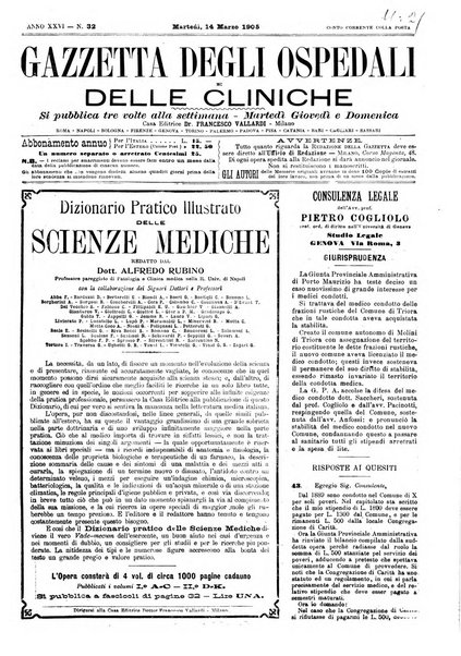 Gazzetta degli ospedali e delle cliniche