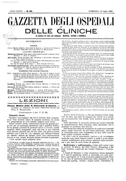 Gazzetta degli ospedali e delle cliniche