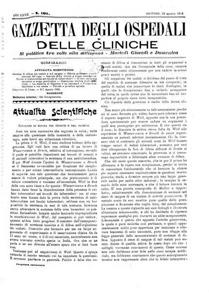 Gazzetta degli ospedali e delle cliniche