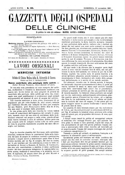 Gazzetta degli ospedali e delle cliniche