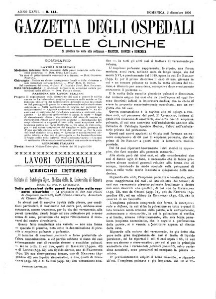 Gazzetta degli ospedali e delle cliniche