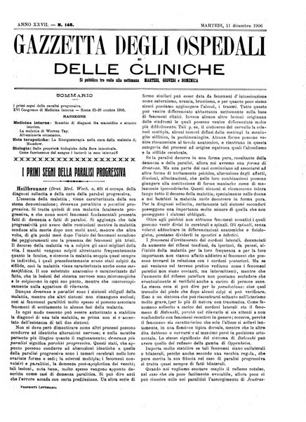 Gazzetta degli ospedali e delle cliniche