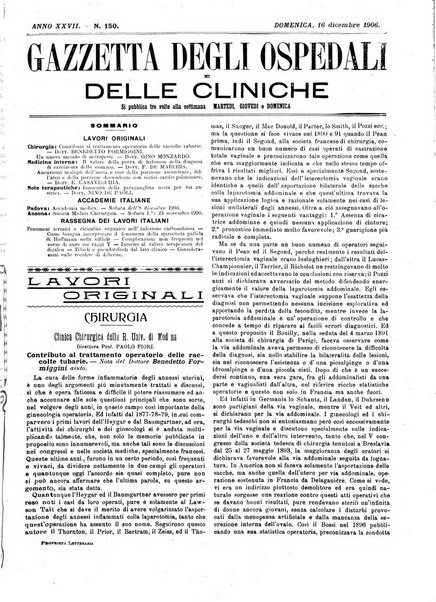 Gazzetta degli ospedali e delle cliniche