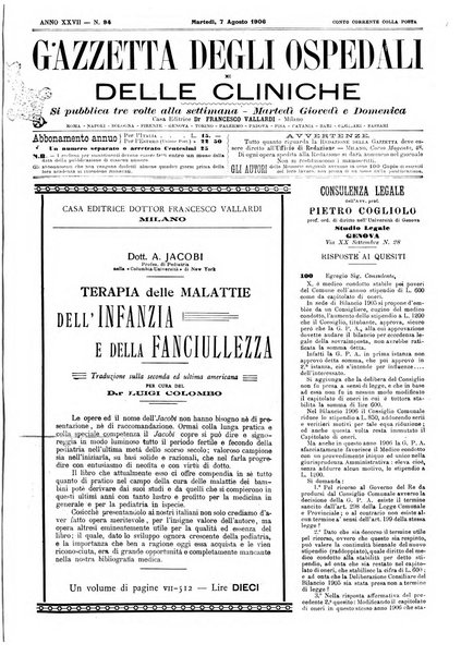 Gazzetta degli ospedali e delle cliniche