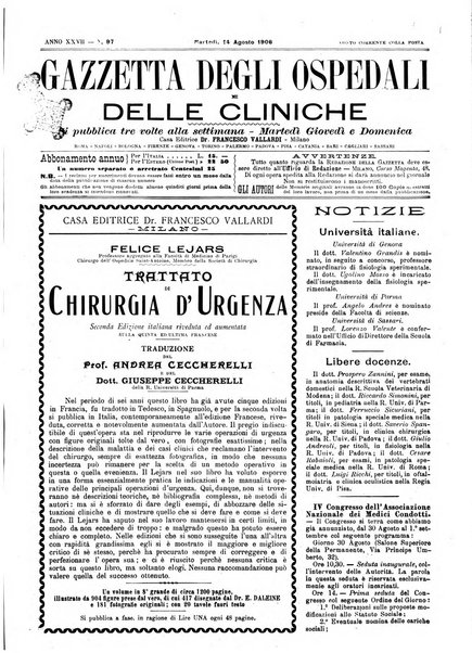 Gazzetta degli ospedali e delle cliniche