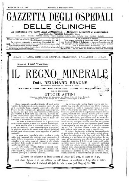 Gazzetta degli ospedali e delle cliniche