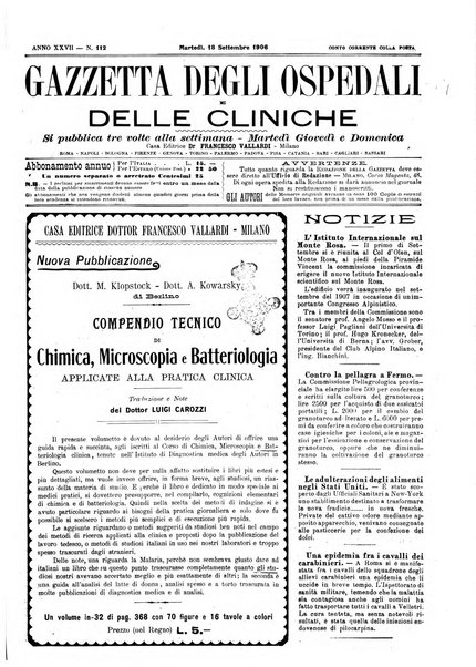 Gazzetta degli ospedali e delle cliniche