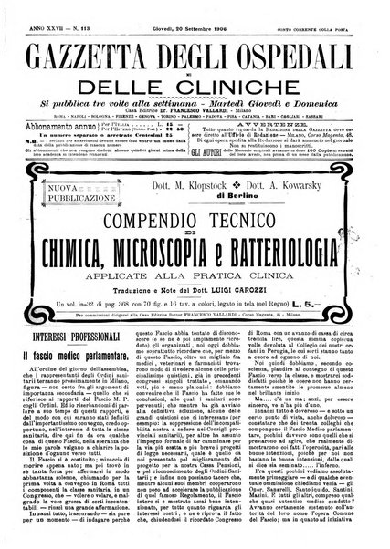 Gazzetta degli ospedali e delle cliniche