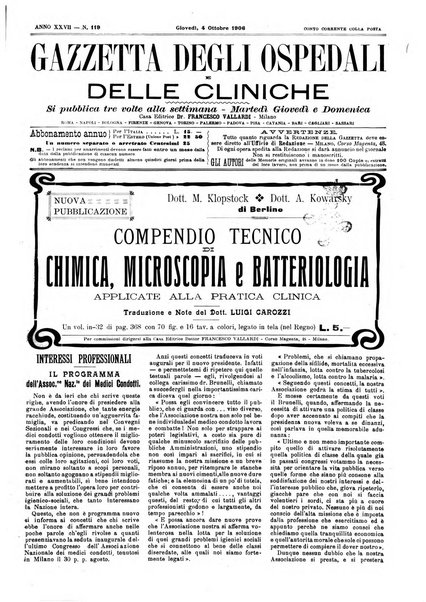 Gazzetta degli ospedali e delle cliniche