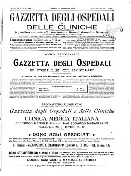 Gazzetta degli ospedali e delle cliniche