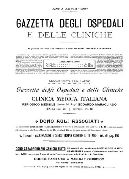 Gazzetta degli ospedali e delle cliniche