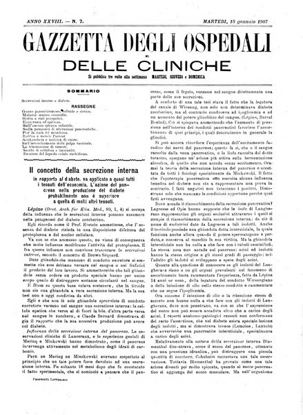 Gazzetta degli ospedali e delle cliniche