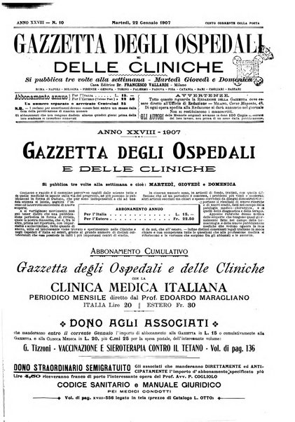 Gazzetta degli ospedali e delle cliniche