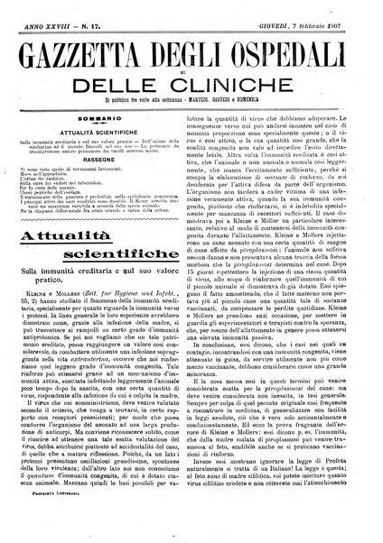 Gazzetta degli ospedali e delle cliniche