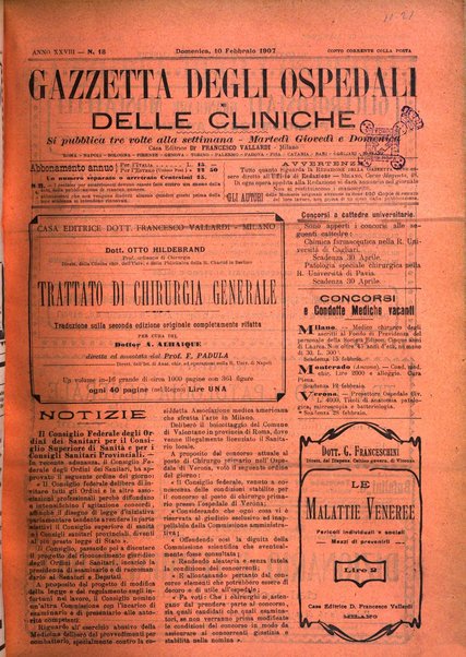 Gazzetta degli ospedali e delle cliniche