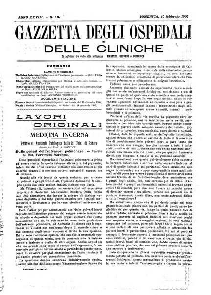 Gazzetta degli ospedali e delle cliniche