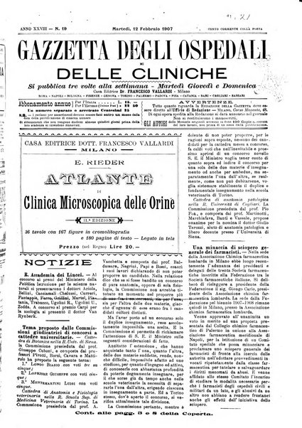 Gazzetta degli ospedali e delle cliniche