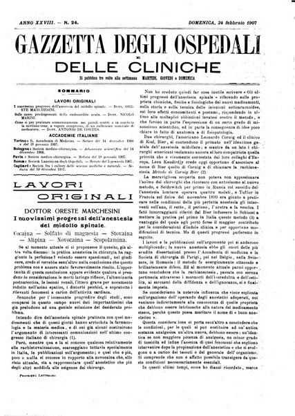 Gazzetta degli ospedali e delle cliniche